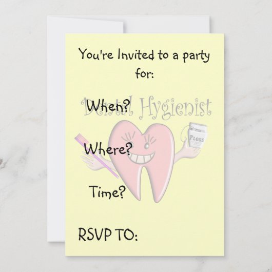 Invitaties voor tandheelkundige verzorging kaart (Achterkant)