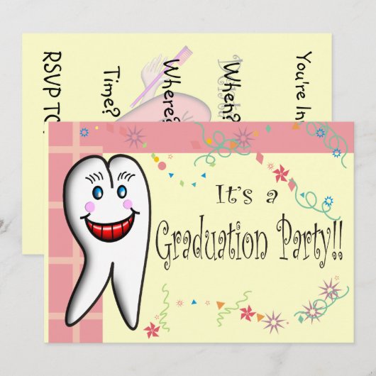 Invitaties voor tandheelkundige verzorging kaart (Voorkant / Achterkant)