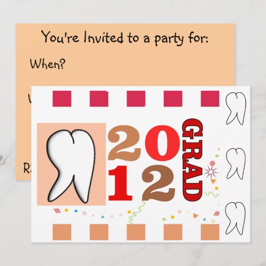 Invitaties voor tandheelkundige verzorging kaart (Voorkant / Achterkant)