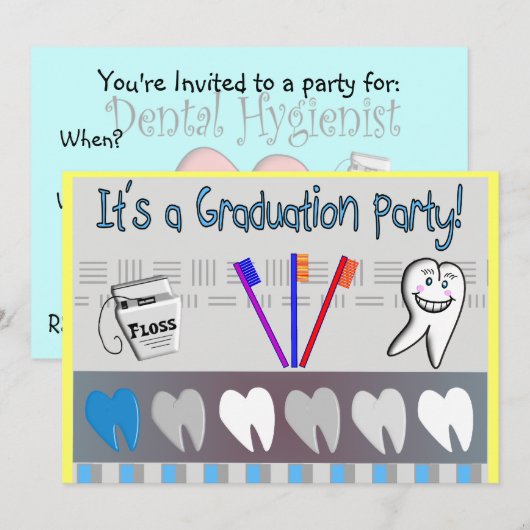 Invitaties voor tandheelkundige verzorging kaart (Voorkant / Achterkant)