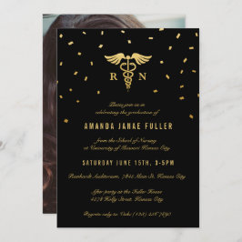 Invitaties voor verpleegkundige graad | Goud en zw Kaart