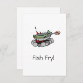 Invitaties voor visvissen kaart (Voorkant / Achterkant)