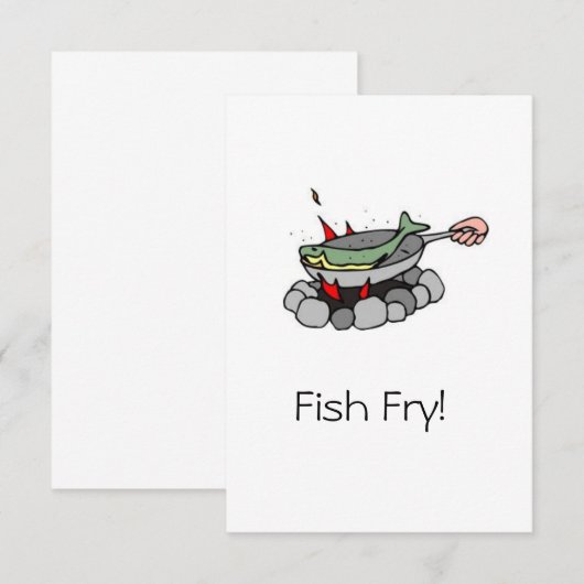 Invitaties voor visvissen kaart (Voorkant / Achterkant)