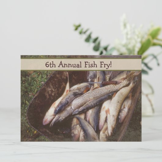 Invitaties voor visvissen kaart (Staand voorkant)