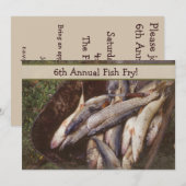 Invitaties voor visvissen kaart (Voorkant / Achterkant)