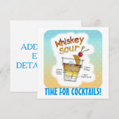 INVITATIES - WITSERSE ZUIDELIJKE ONTVANGST COCKTAI KAART (Voorkant / Achterkant)