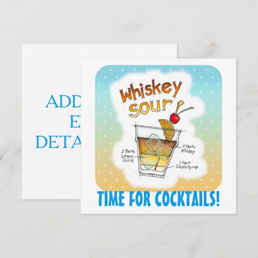 INVITATIES - WITSERSE ZUIDELIJKE ONTVANGST COCKTAI KAART (Voorkant / Achterkant)
