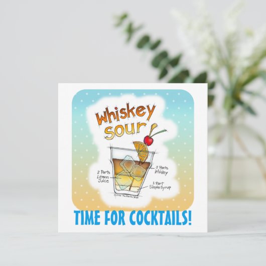 INVITATIES - WITSERSE ZUIDELIJKE ONTVANGST COCKTAI KAART (Staand voorkant)