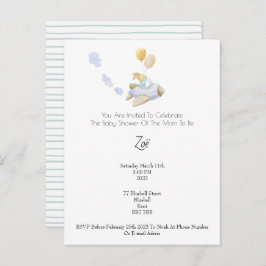 Invitation (10,8 x 14,2 cm) - Baby Shower Briefkaart