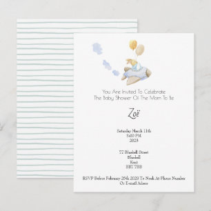 Invitation (10,8 x 14,2 cm) - Baby Shower Briefkaart