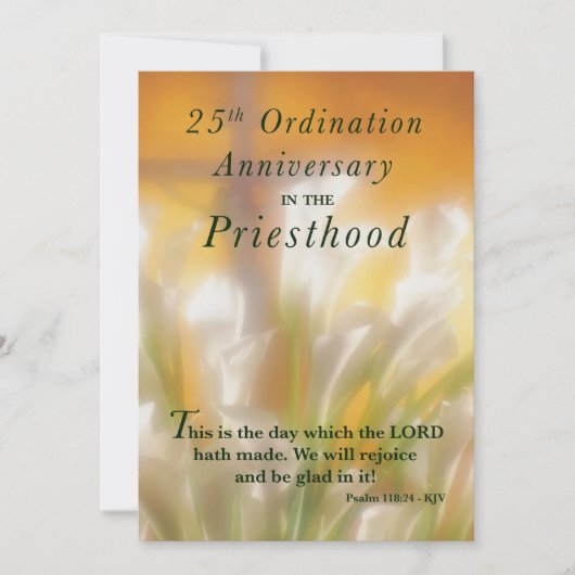 Invitation 25th Ordination Anniversary Priesthood Kaart (Voorkant)