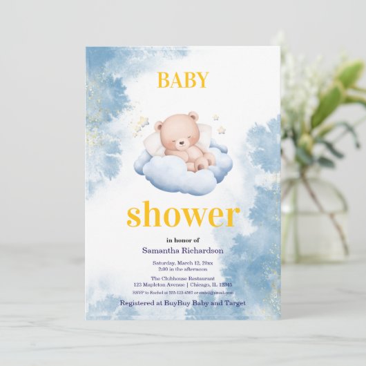 Invitation A reception for our little bear Kaart (Staand voorkant)