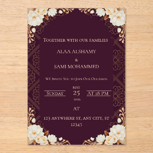 invitation acryl uitnodigingen (Voorkant)