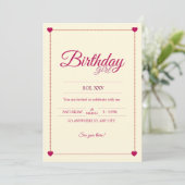 Invitation aesthetic de corazones rosas kaart (Staand voorkant)