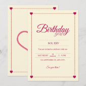 Invitation aesthetic de corazones rosas kaart (Voorkant / Achterkant)