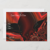 Invitation Art Abstracte Jeweled Silk in Red Kaart (Achterkant)