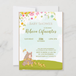 Invitation Baby Shower Bear and duckies Briefkaart