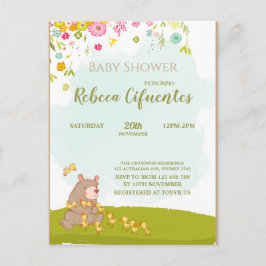 Invitation Baby Shower Bear and duckies Briefkaart