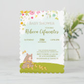 Invitation Baby Shower Bear and duckies Kaart (Staand voorkant)