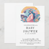 Invitation baby shower in het Frans Kaart (Voorkant / Achterkant)