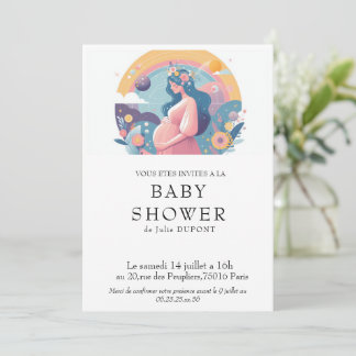 Invitation baby shower in het Frans Kaart