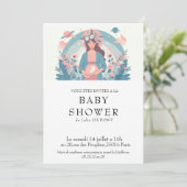 Invitation baby shower in het Frans Kaart (Staand voorkant)