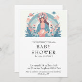 Invitation baby shower in het Frans Kaart (Voorkant / Achterkant)