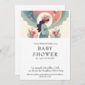 Invitation baby shower in het Frans Kaart (Voorkant / Achterkant)