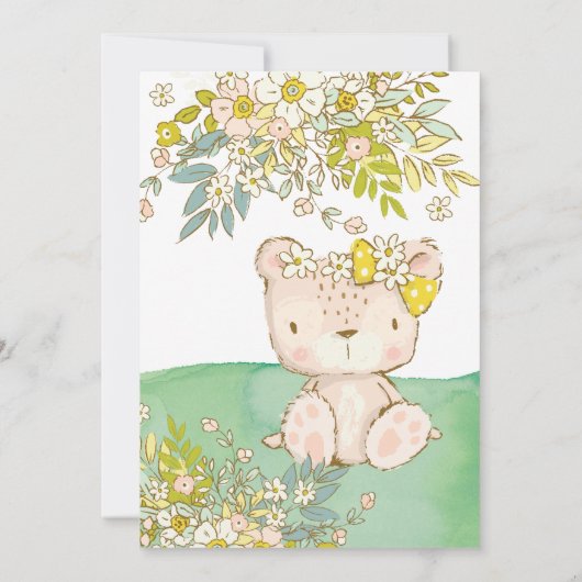 Invitation Baby Shower Little Bear Kaart (Achterkant)
