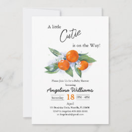 Invitation Baby shower tangerine Kaart