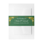 Invitation Belly Band - Emerald Green & Gold Uitnodigingen Wikkel (Voorkant Voorbeeld)