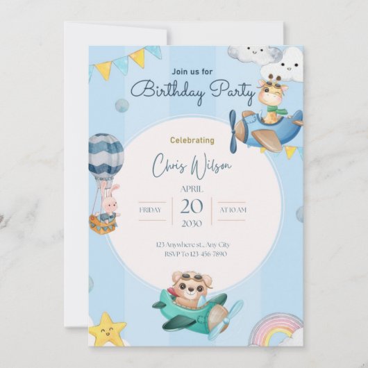 Invitation birthday for kids kaart (Voorkant)