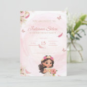 Invitation birthday for little princess  kaart (Staand voorkant)