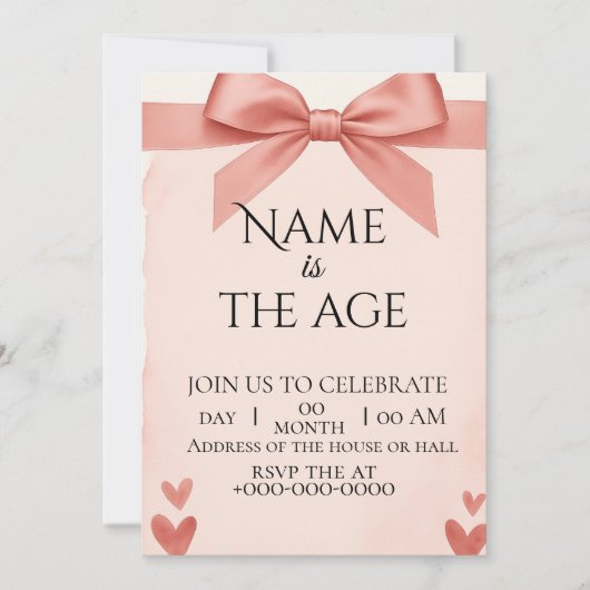 Invitation birthday kaart (Voorkant)