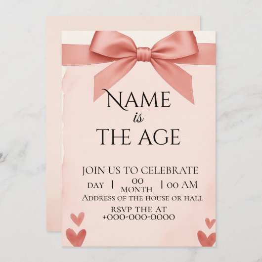 Invitation birthday  kaart (Voorkant / Achterkant)