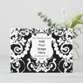 Invitation Black White Voeg Afbeelding toe aan het Kaart (Staand voorkant)