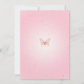 Invitation Butterflies Rainbow Flowers pink gold Kaart (Achterkant)