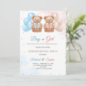 Invitation card for gender Reveal party  Kaart (Staand voorkant)