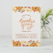 Invitation card for thanksgiving day  kaart (Staand voorkant)