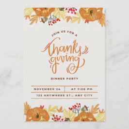 Invitation card for thanksgiving day  kaart
