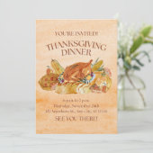 Invitation card for thanksgiving donner  kaart (Staand voorkant)