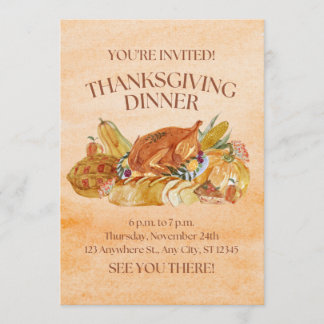Invitation card for thanksgiving donner  kaart