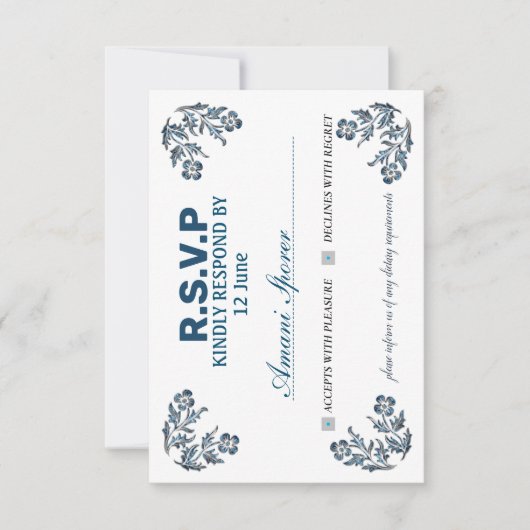invitation card RSVP  in the most beautiful colors (Voorkant)