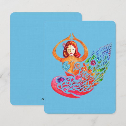 Invitation Card Yoga Meditation Rainbow Colors  Kaart (Voorkant / Achterkant)