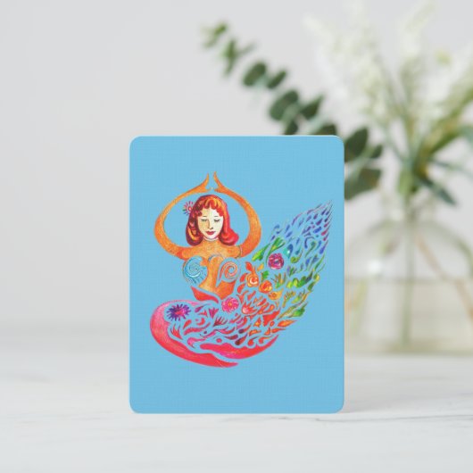 Invitation Card Yoga Meditation Rainbow Colors Kaart (Staand voorkant)