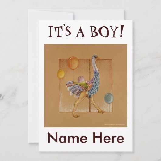 Invitation - Carousel Ostrich Kaart (Voorkant)