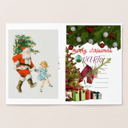 invitation christmas foil card folie kaarten (Binnen)