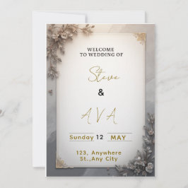 Invitation Classic Elegant Wedding  Kaart