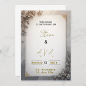 Invitation Classic Elegant Wedding  Kaart (Voorkant / Achterkant)