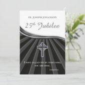 Invitation Custom Name Priest Silver Jubilee Kaart (Staand voorkant)
